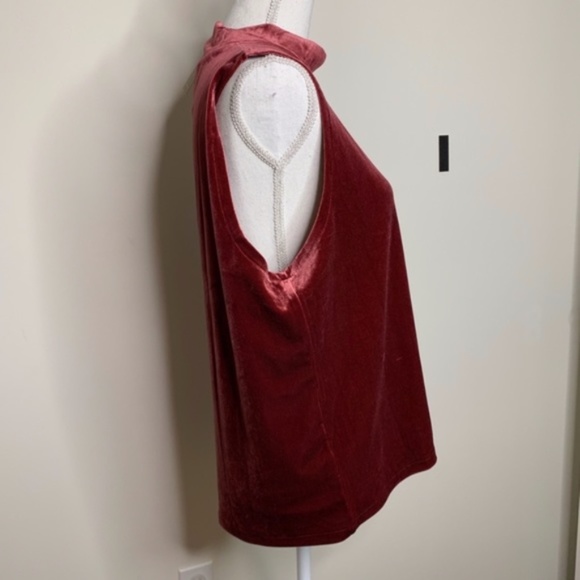 J.Crew NWT Garnet Red Velvet Sleeveless Top Sz XL - Picture 9 of 9